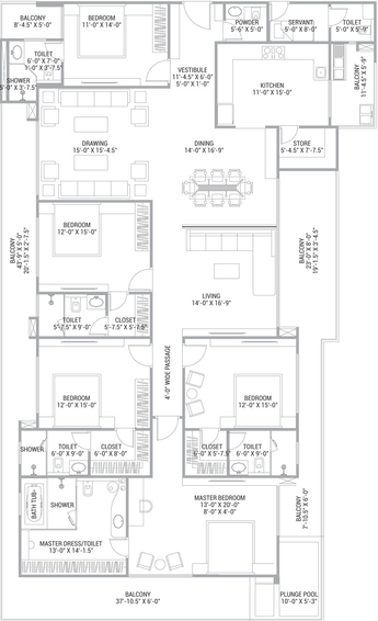 5 BHK Flat in FS The Crest in Durgapura, Jaipur - Image 508074