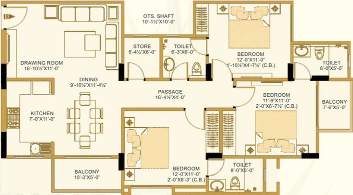 3 BHK Flat in Kedias The Palm in Vaishali Nagar, Jaipur - Image 508711
