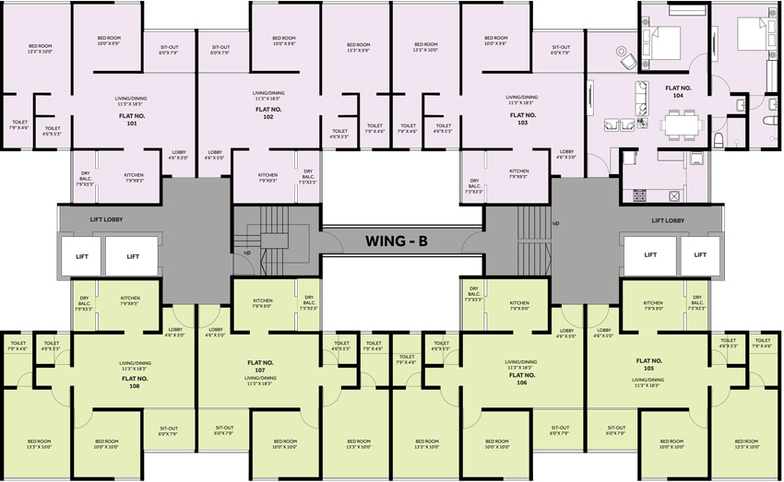 Floor Plan of Porwal Khush Vista in Mohammed Wadi, Pune - Image 18148
