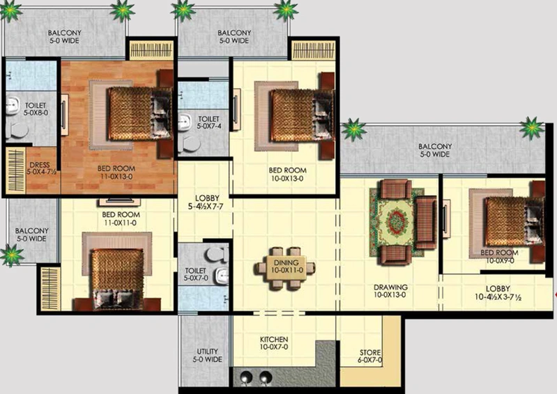 4 BHK Flat in Vihaan Greens in Sector 1, Greater Noida - Image 575154
