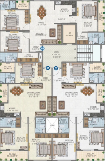 Floor Plan of Parwani Om Residency in C Scheme, Jaipur - Image 55094