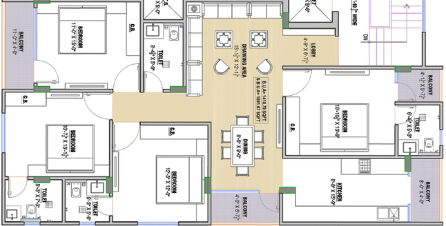 4 BHK Flat in Balaji The Luxe in Mansarovar, Jaipur - Image 509022