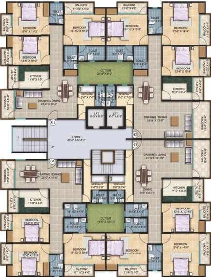 Floor Plan of Shree Royal Treasure in Jagatpura, Jaipur - Image 55205