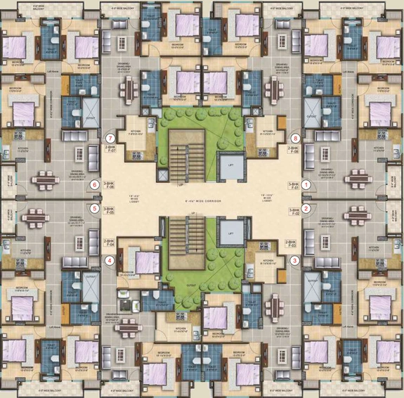 Floor Plan of YRV Royal Twins in Sanganer, Jaipur - Image 55229