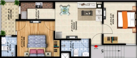 2 BHK Flat in Shree Heritage Floors in Sector 1, Greater Noida - Image 511341