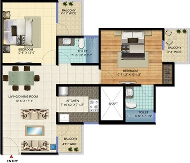 2 BHK Flat in Amrapali Bollywood Towers in Noida Extention, Greater Noida - Image 511378