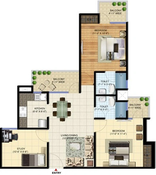 2 BHK Flat in Amrapali Bollywood Towers in Noida Extention, Greater Noida - Image 511379
