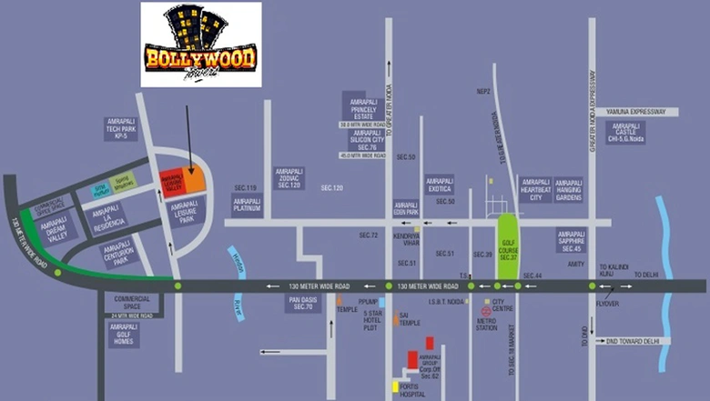 Location of Amrapali Bollywood Towers in Noida Extention, Greater Noida - Image 56104