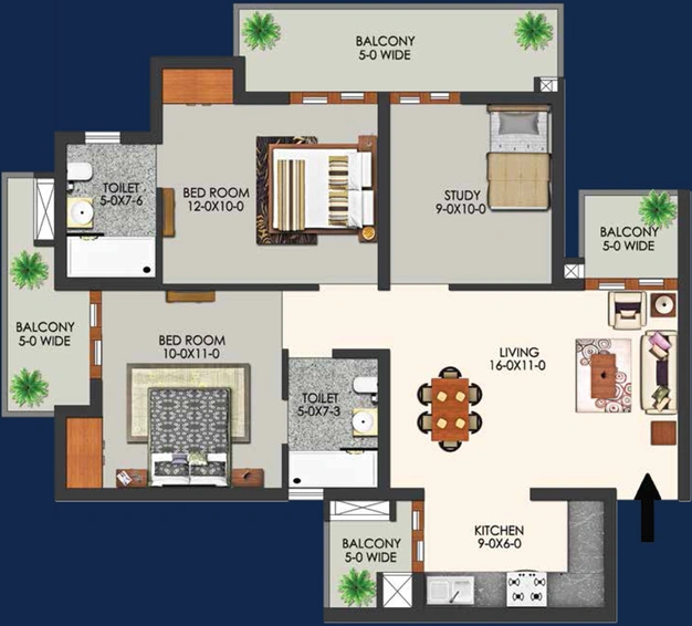 3 BHK Flat in Apex Alphabet in Sector 1, Greater Noida - Image 619479