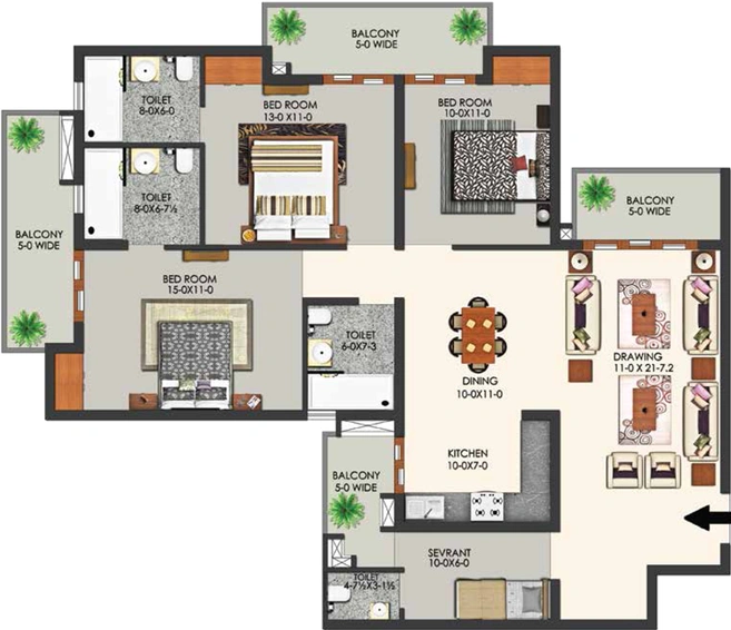 3 BHK Flat in Apex Alphabet in Sector 1, Greater Noida - Image 619482