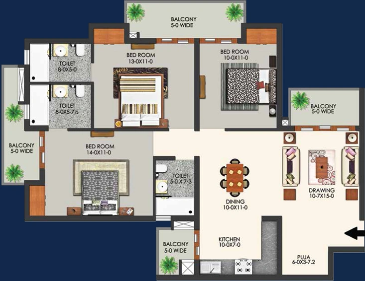 3 BHK Flat in Apex Alphabet in Sector 1, Greater Noida - Image 619481