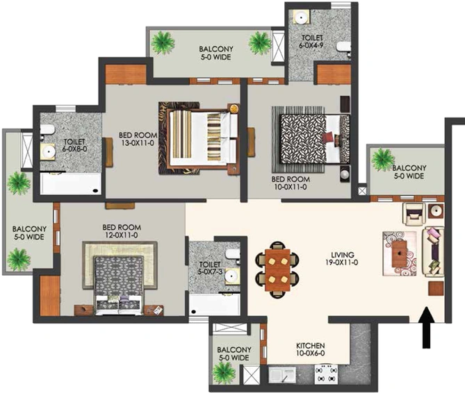 3 BHK Flat in Apex Alphabet in Sector 1, Greater Noida - Image 619480