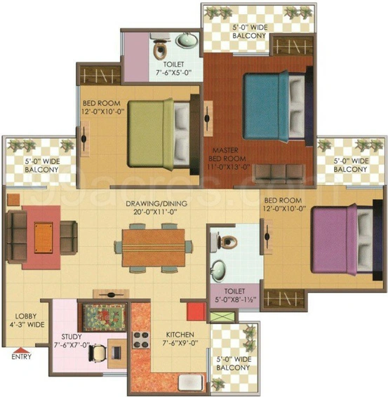 3 BHK Flat in Galaxy North Avenue 2 in Noida Extention, Greater Noida - Image 673773