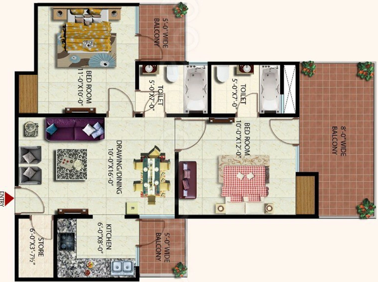 2 BHK Flat in Galaxy North Avenue 2 in Noida Extention, Greater Noida - Image 673769
