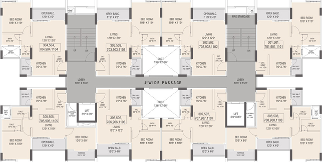 Floor Plan of Ganga Fernhill in Undri, Pune - Image 18090
