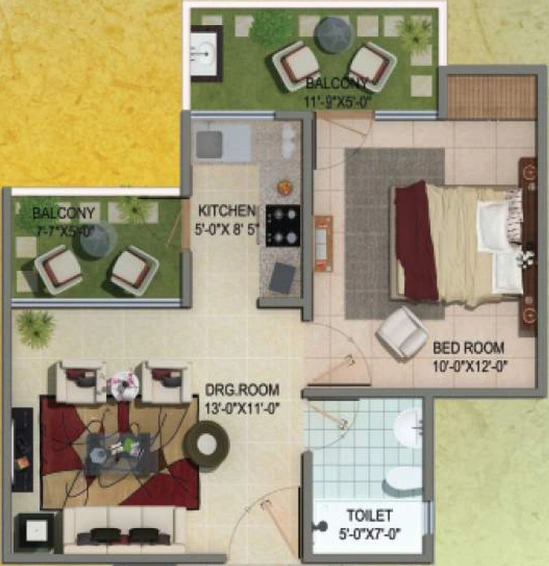 1 BHK Flat in Cosmos Shivalik Homes in Sector 16 B, Greater Noida - Image 513580