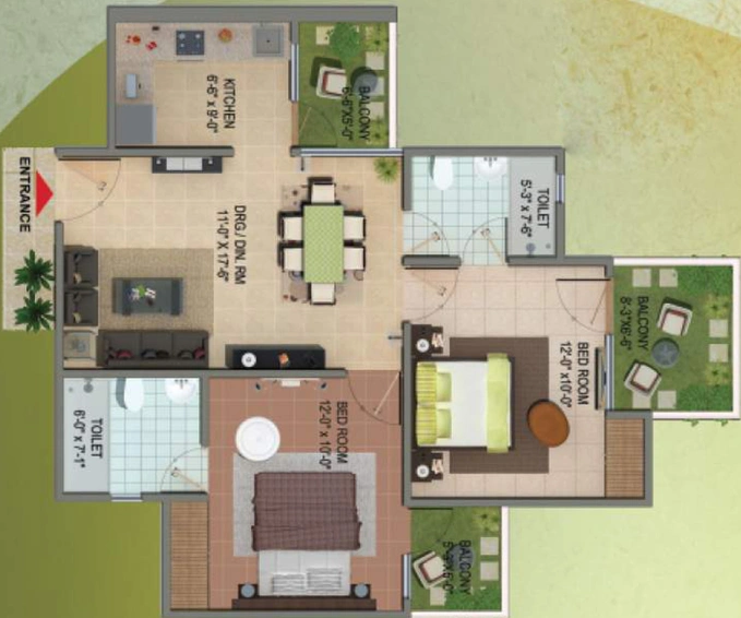 2 BHK Flat in Cosmos Shivalik Homes in Sector 16 B, Greater Noida - Image 513581