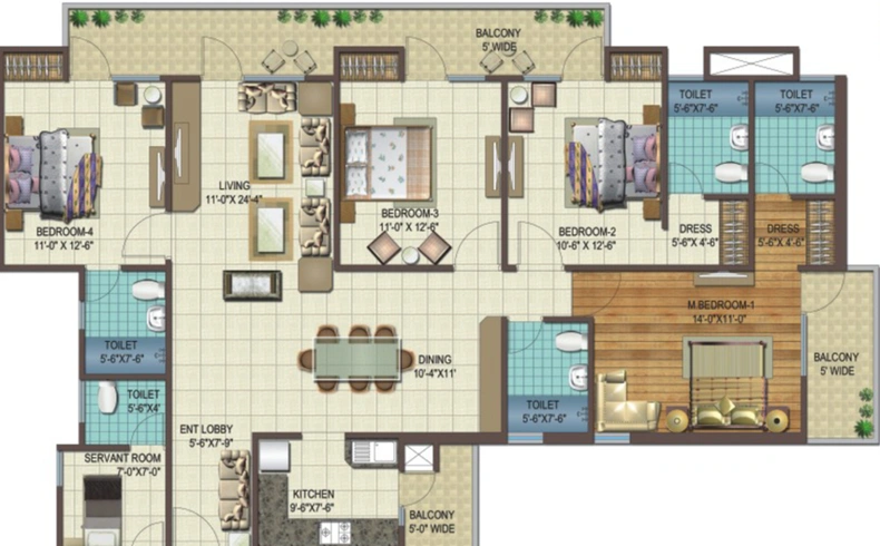 4 BHK Flat in Skyline Speedway Avenue in Yamuna Expressway, Greater Noida - Image 511816