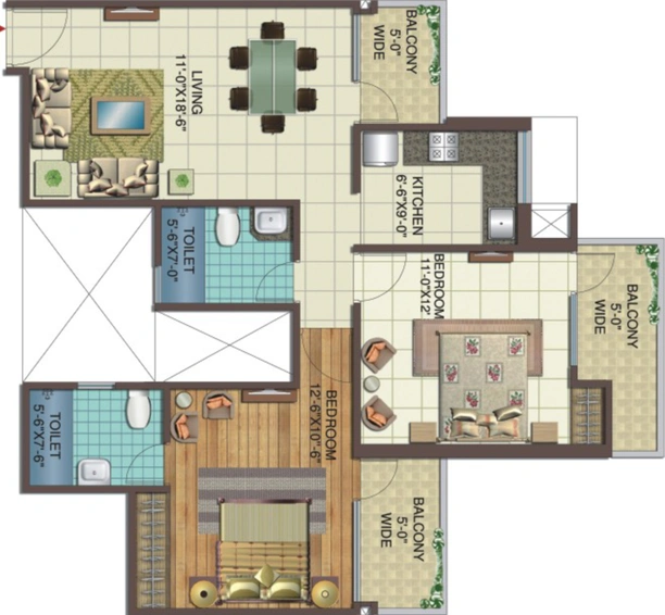 2 BHK Flat in Skyline Speedway Avenue in Yamuna Expressway, Greater Noida - Image 511810