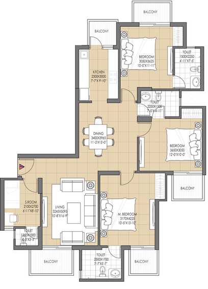 3 BHK Flat in ATS Floral Pathways in NH 24, Ghaziabad - Image 643550