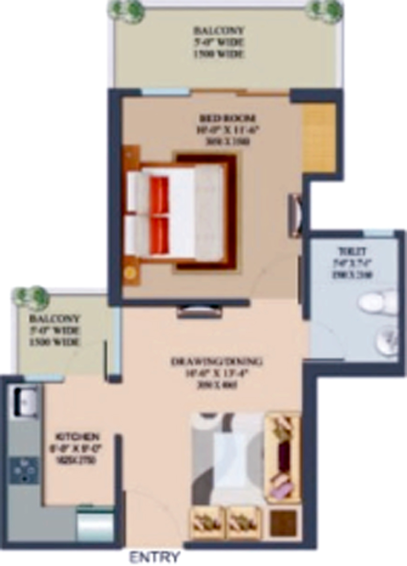 1 BHK Flat in Nilaya Greens in Raj Nagar Extension, Ghaziabad - Image 643697