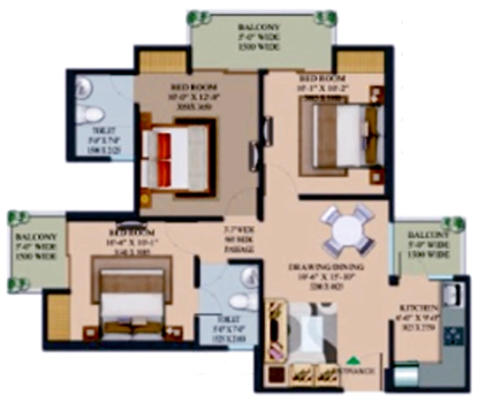 3 BHK Flat in Nilaya Greens in Raj Nagar Extension, Ghaziabad - Image 643702