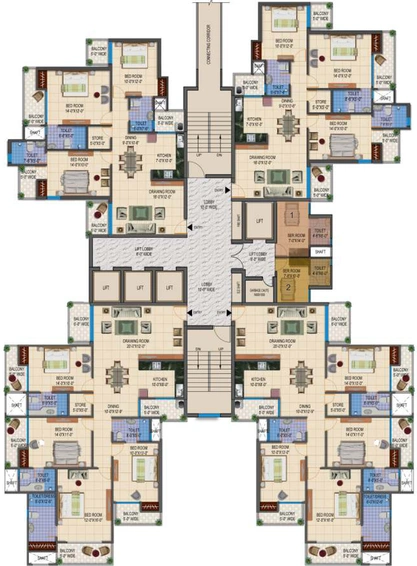 Floor Plan of Ramprastha Imperial Heights in Indirapuram, Ghaziabad - Image 94927