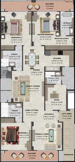 4 BHK Flat in Veridia - Wave City in NH 24, Ghaziabad - Image 301478