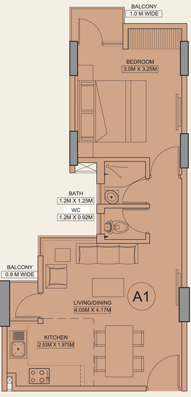 1 BHK Flat in Dream Homes - Wave City in NH 24, Ghaziabad - Image 396294