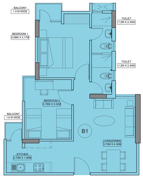 2 BHK Flat in Dream Homes - Wave City in NH 24, Ghaziabad - Image 396295