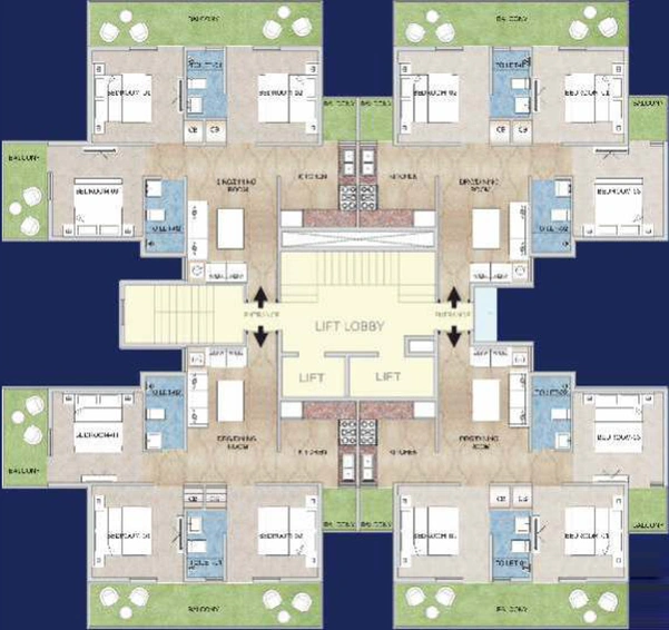 Floor Plan of Happy Homes Exclusive Phase 2 in Sector 86, Faridabad - Image 49081