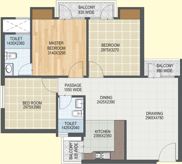 3 BHK Flat in Aditya City Apartments in NH 24, Ghaziabad - Image 778125