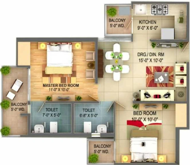 2 BHK Flat in Sapphire Smart Homes in NH 24, Ghaziabad - Image 643738