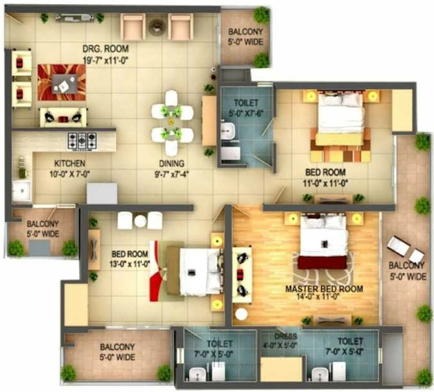 3 BHK Flat in Sapphire Smart Homes in NH 24, Ghaziabad - Image 643742