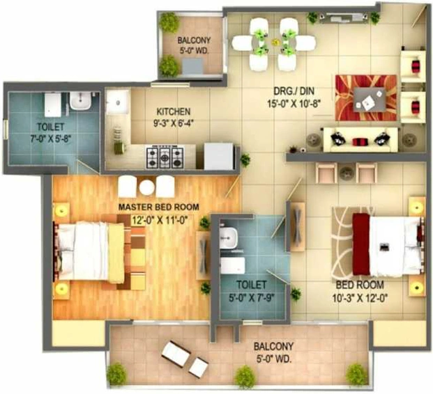 2 BHK Flat in Sapphire Smart Homes in NH 24, Ghaziabad - Image 643739