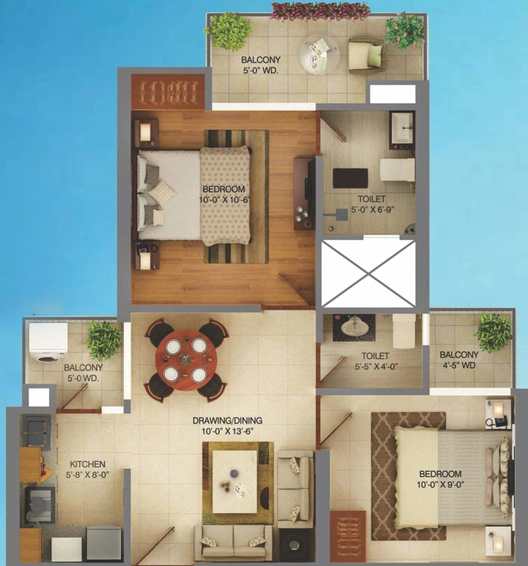 2 BHK Flat in Palm Marina Suites in NH 24, Ghaziabad - Image 643809
