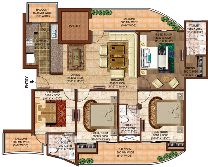 3 BHK Flat in Rise Organic Homes in NH 24, Ghaziabad - Image 396136