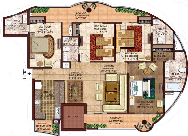4 BHK Flat in Rise Organic Homes in NH 24, Ghaziabad - Image 396137