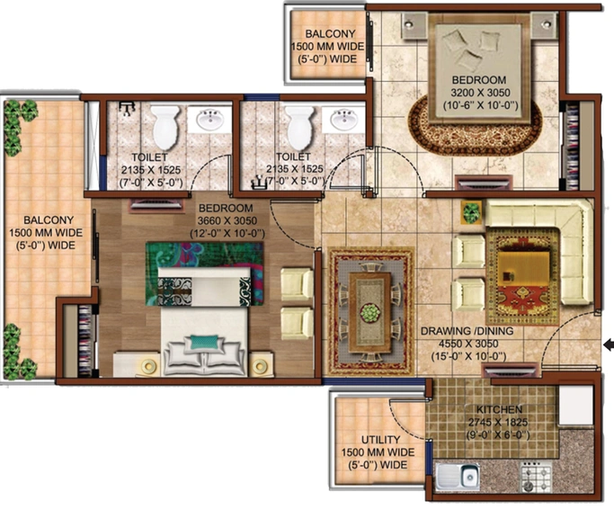 2 BHK Flat in Rise Organic Homes in NH 24, Ghaziabad - Image 396132
