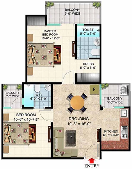 2 BHK Flat in SCC Blossom in Raj Nagar Extension, Ghaziabad - Image 680012
