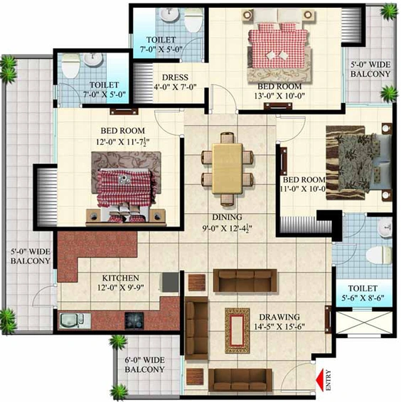 3 BHK Flat in SCC Blossom in Raj Nagar Extension, Ghaziabad - Image 680015