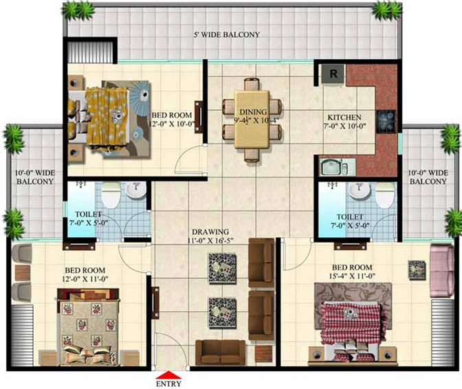 3 BHK Flat in SCC Blossom in Raj Nagar Extension, Ghaziabad - Image 680014