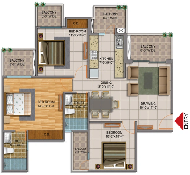 3 BHK Flat in Truvae Fragrance Homes in Siddhartha Vihar, Ghaziabad - Image 735378