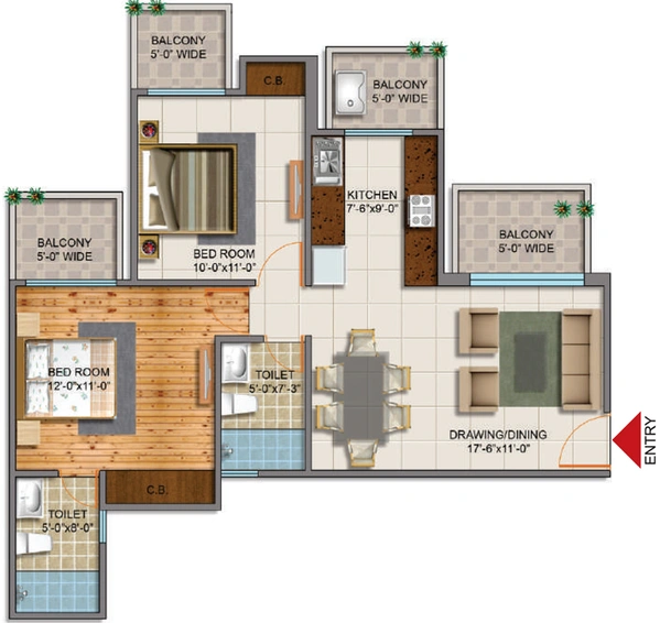 2 BHK Flat in Truvae Fragrance Homes in Siddhartha Vihar, Ghaziabad - Image 735376
