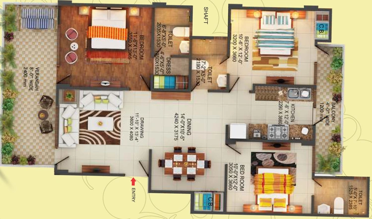 3 BHK Flat in Panchsheel Prime 390 in Govindpuram, Ghaziabad - Image 305483