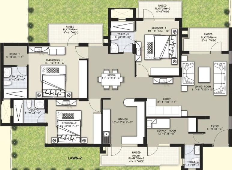 Floor Plan of Raheja Atharva in Sector 109, Gurgaon - Image 47909
