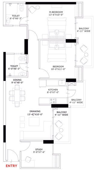 3 BHK Flat in Aegis Trine Towers in Indirapuram, Ghaziabad - Image 668302