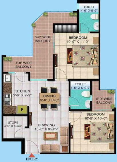 2 BHK Flat in Windsor Paradise 2 in Raj Nagar Extension, Ghaziabad - Image 680039