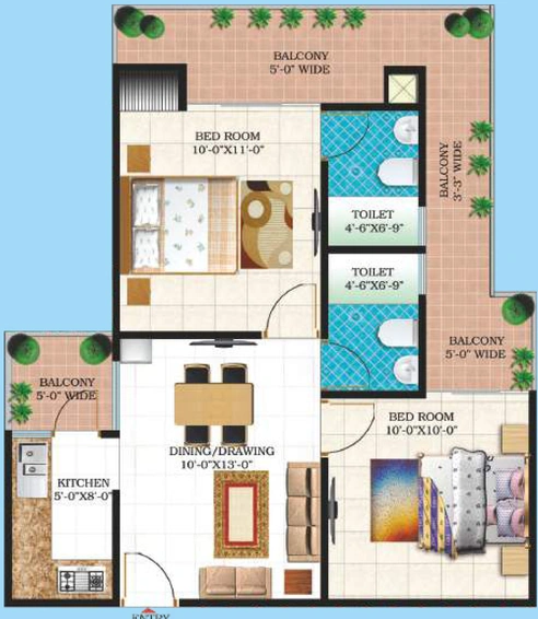 2 BHK Flat in Windsor Paradise 2 in Raj Nagar Extension, Ghaziabad - Image 680038