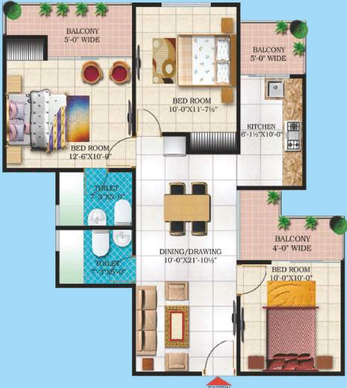 3 BHK Flat in Windsor Paradise 2 in Raj Nagar Extension, Ghaziabad - Image 680041